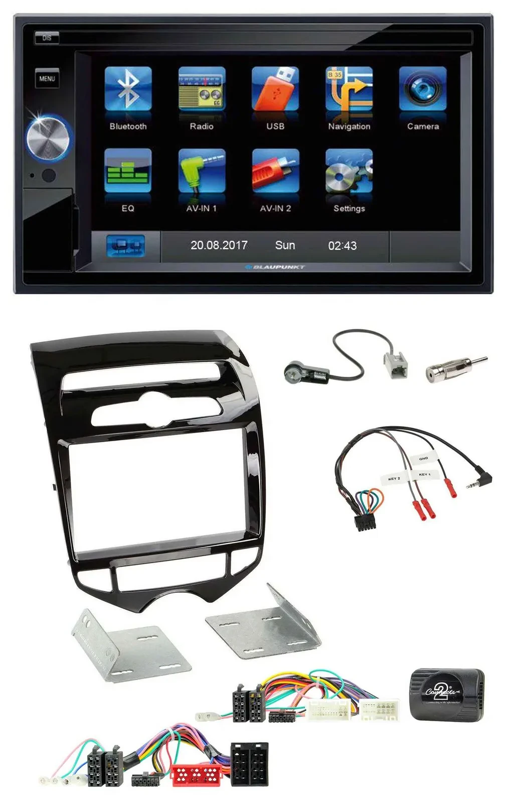 Автомагнитола Blaupunkt 2DIN Navigation USB Bluetooth TMC для Hyundai ix20 (с 2010), автомат