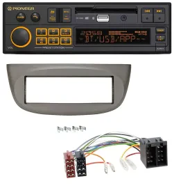 Pioneer DAB MP3 USB Bluetooth Autoradio für Renault Twingo 07-12 beige-grau