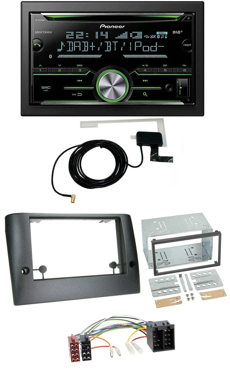 Pioneer CD USB MP3 Bluetooth 2DIN DAB Autoradio für Fiat Stilo (ab 2005)