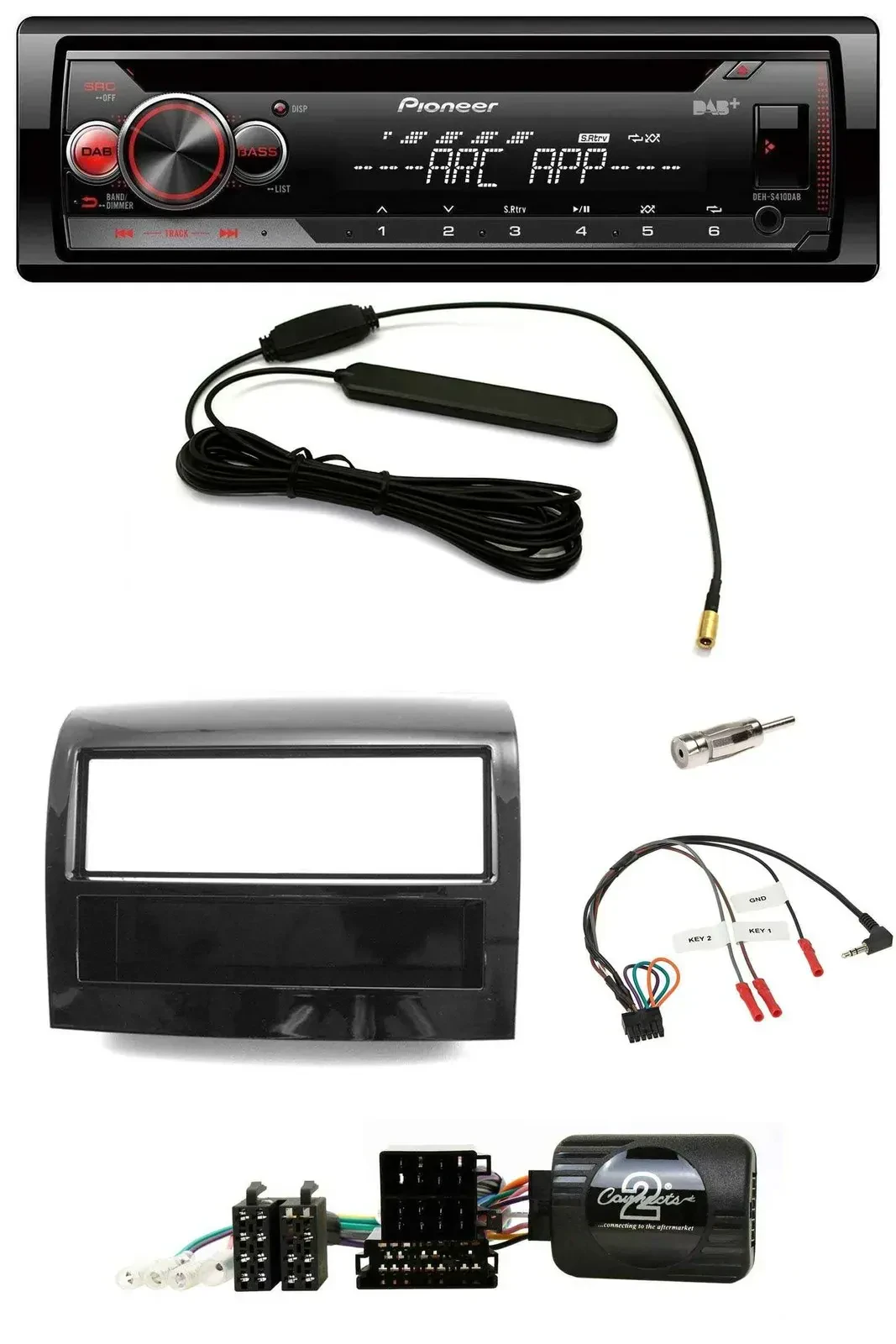 Автомагнитола для Fiat Ducato 2012–2015 Pioneer CD/USB DAB MP3, черный глянец (Piano Black)