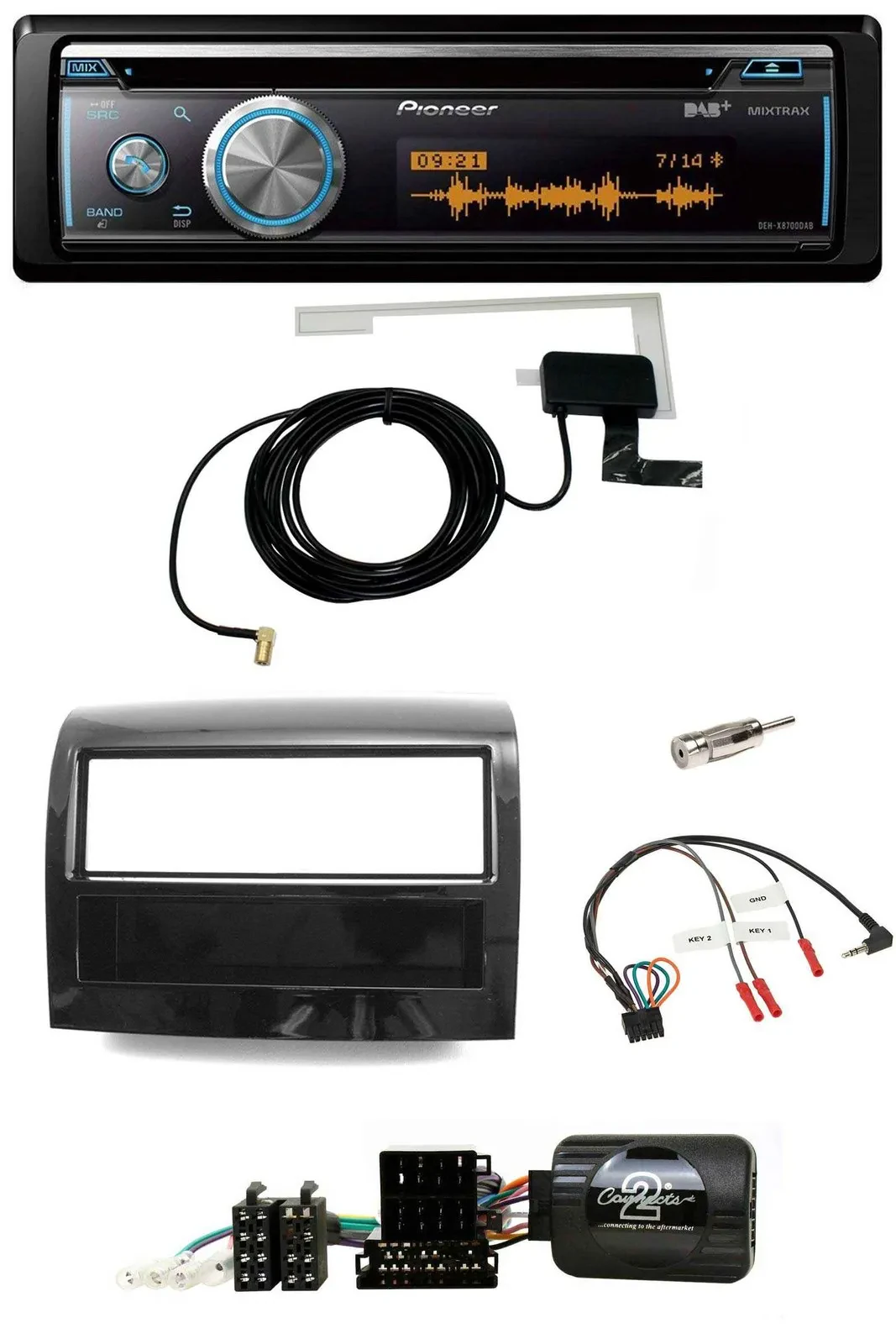 Автомагнитола Pioneer Bluetooth DAB USB CD для Fiat Ducato 2012–2015, поддержка управления на руле, черный глянец