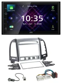 Автомагнитола JVC 2-DIN, DAB, Bluetooth, USB, MP3 для Hyundai Santa Fe (с 2011)