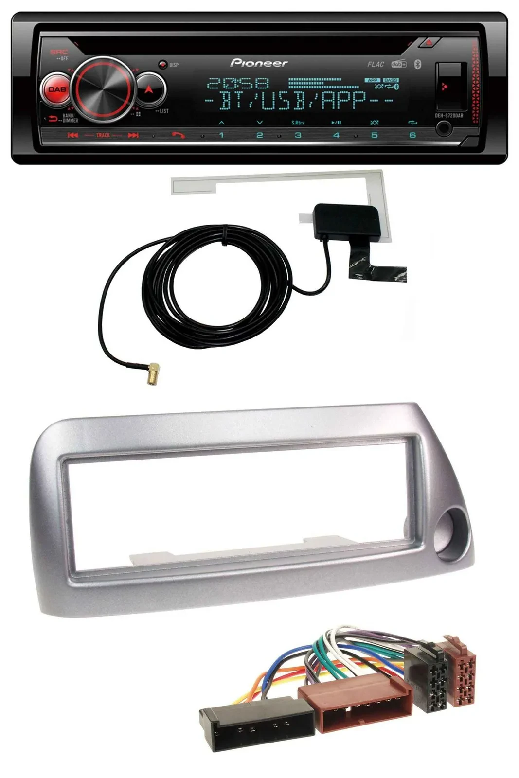 Автомагнитола для Ford Ka (до 2008) Pioneer CD/MP3, USB, Bluetooth, DAB, цвет серебристый металлик