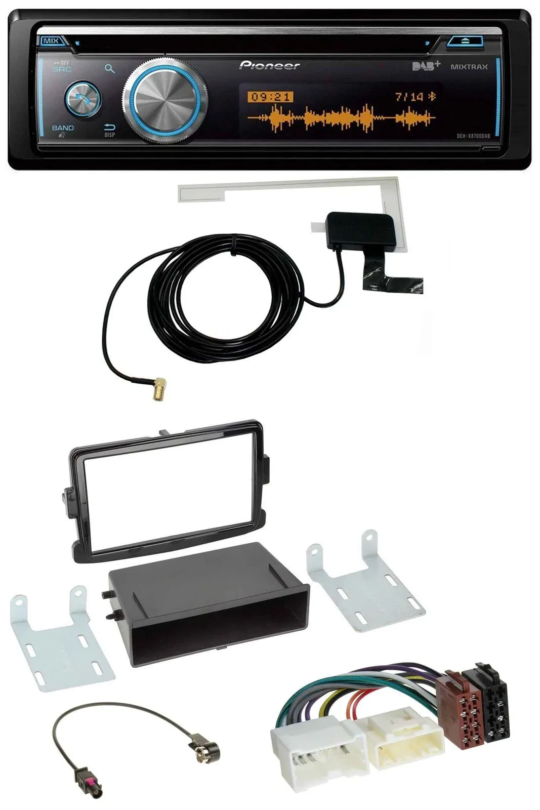 Pioneer Bluetooth DAB MP3 USB CD Autoradio für Dacia Dokker, Duster, Logan