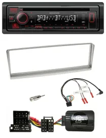 Kenwood Lenkrad CD USB Bluetooth DAB Autoradio für Alfa Romeo 156 2002-2003 silb
