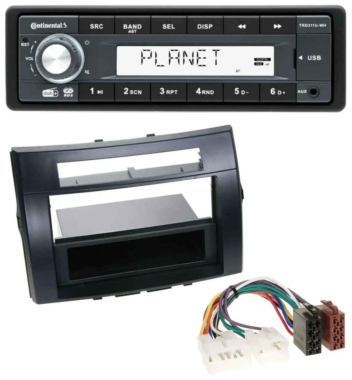 Continental MP3 AUX USB DAB 1DIN Autoradio für Toyota Corolla Verso 04-09 schwar
