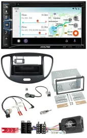 Alpine Bluetooth TMC USB DAB 2DIN Lenkrad Navigation für Hyundai i10 2009-2013 s