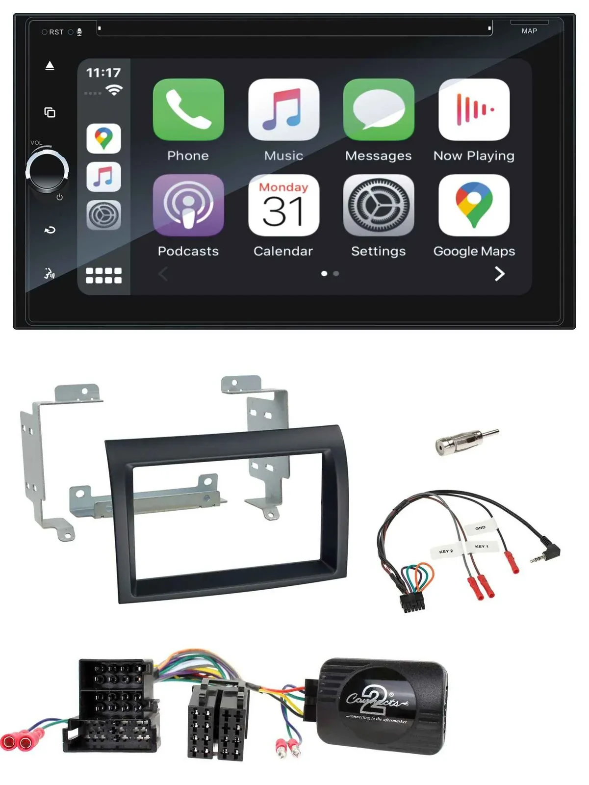 Blaupunkt DAB Lenkrad TMC Bluetooth USB 2DIN Navigation für Citroen Peugeot Fiat