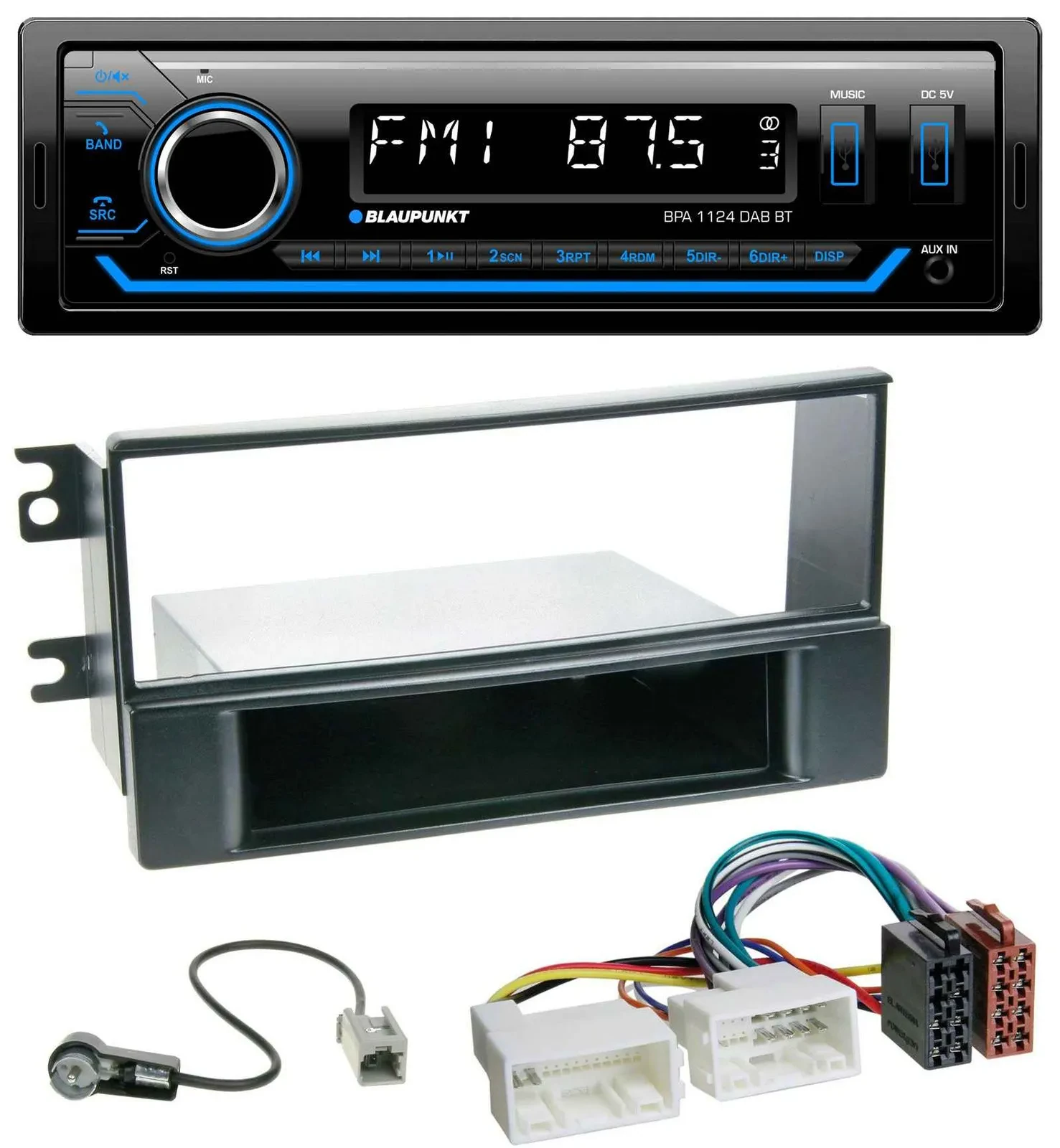 Blaupunkt Bluetooth USB DAB MP3 Autoradio für Kia Sportage II 08-10 neue Verkabe