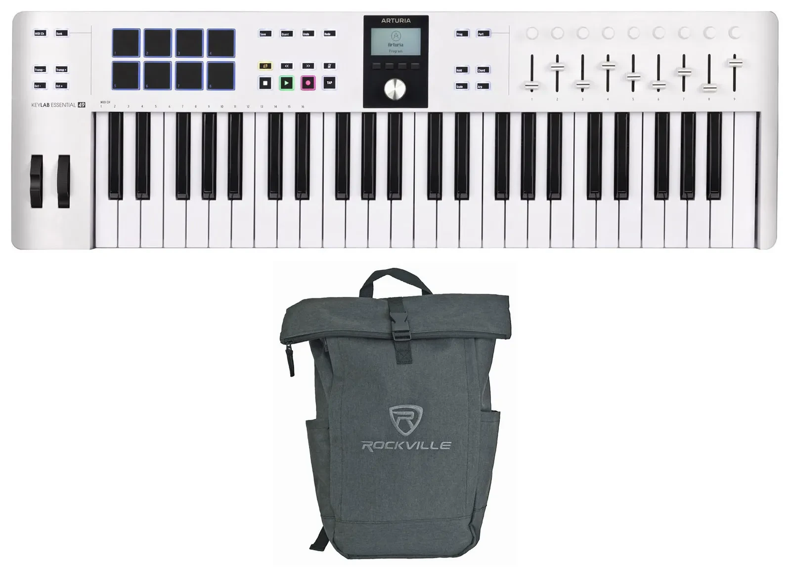 MIDI-клавиатура Arturia KeyLab Essential 49 Mk3 49-Key белая с рюкзаком для ноутбука
