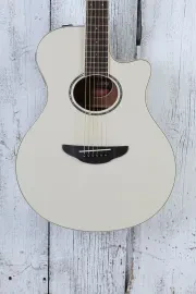 Yamaha Thinline Cutaway Acoustic Electric Guitar Vintage White Finish APX600 VW