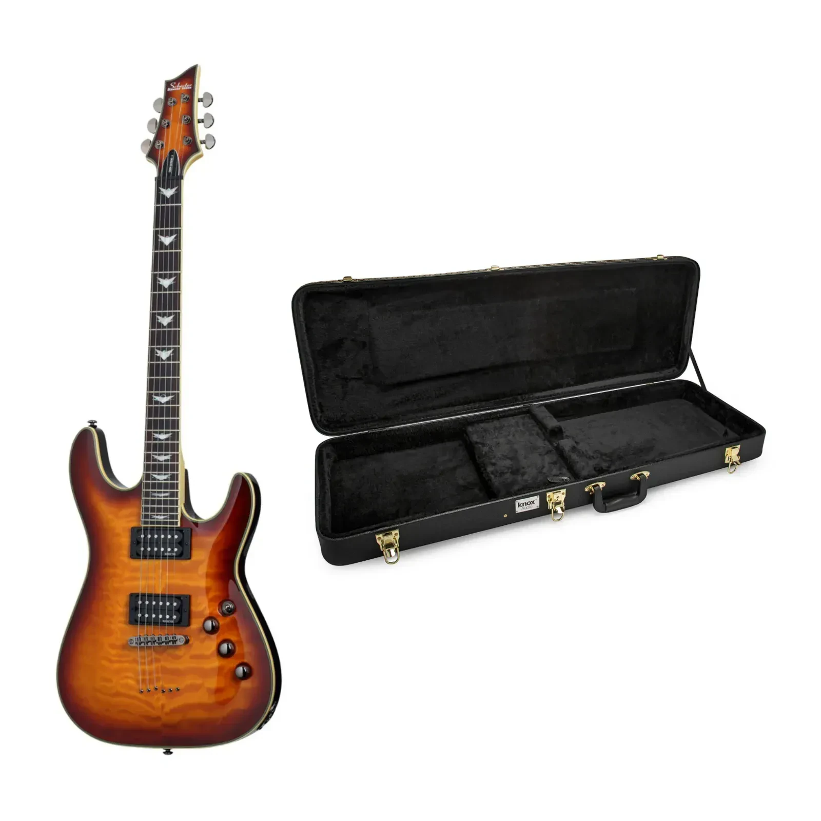 Schecter Omen Extreme 6 6 String Electric Guitar Vintage Sunburst Bundle