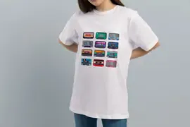 Футболка Popmerch WWL123 "Color Cassets v2" белая, женская, размер L