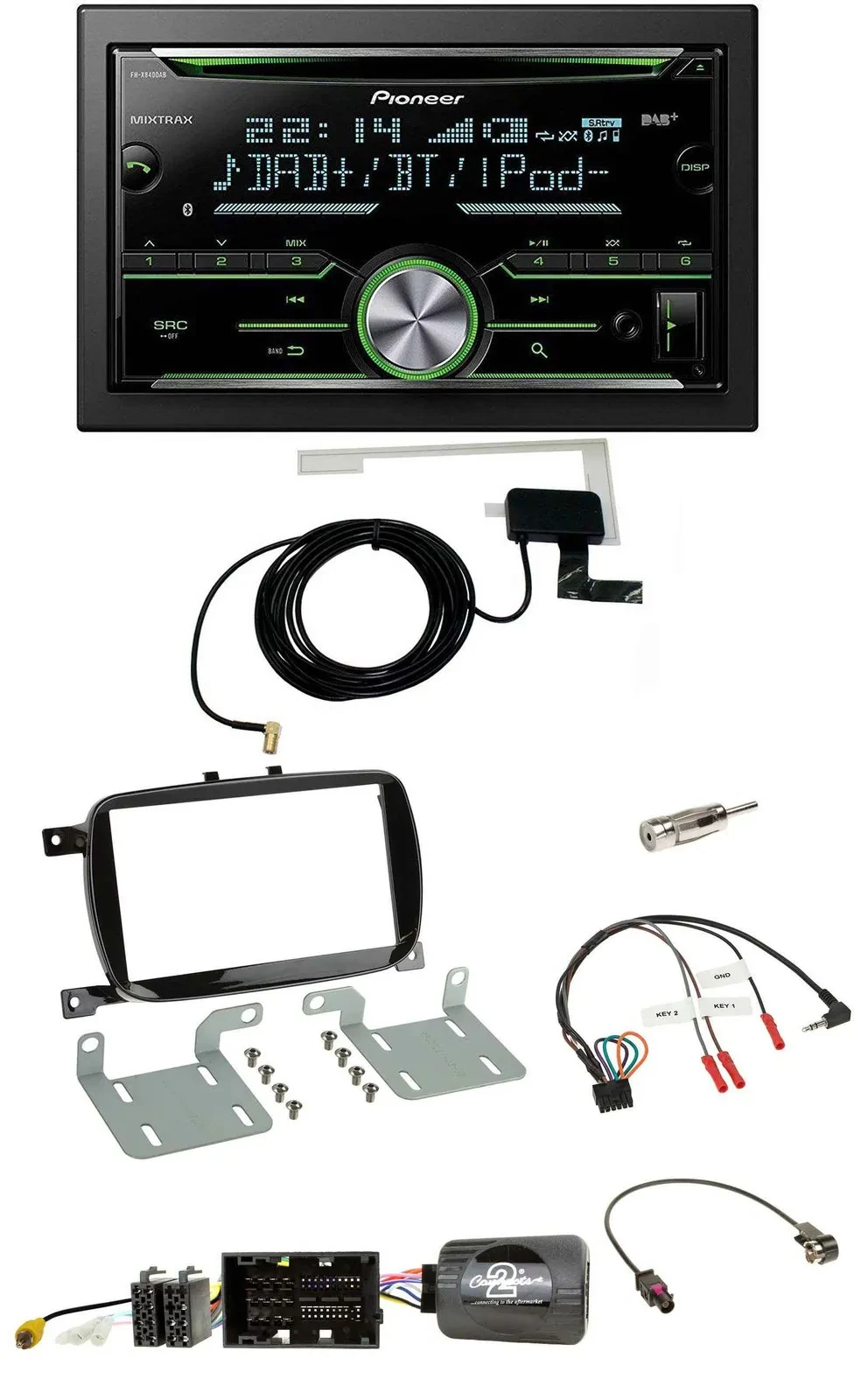 Pioneer CD USB Lenkrad Bluetooth 2DIN DAB Autoradio für 500 X ab 2016 Facelift P