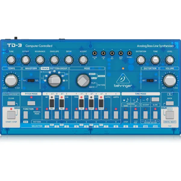 Аналоговый студийный синтезатор Behringer TD3-BB Baby Blue Analog Bass Synth