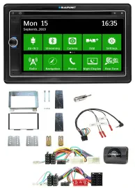 Автомагнитола Blaupunkt 2DIN, Bluetooth, DAB, USB, навигация TMC, поддержка кнопок на руле, для KIA Carnival II (VQ 2)