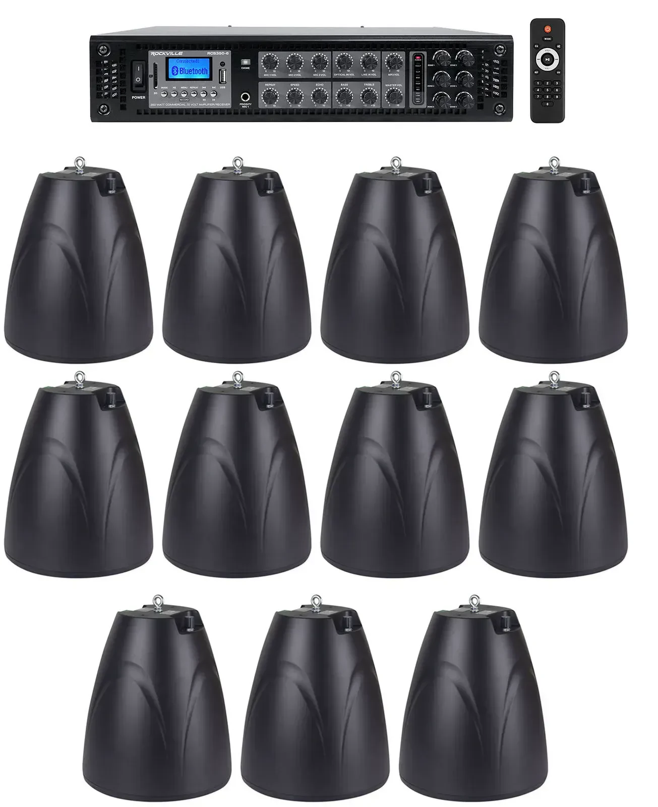 Потолочная акустика Rockville PEN-65T Black с усилителем (11 штук)