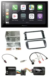 Автомагнитола Pioneer 2DIN, Bluetooth, DAB, USB, поддержка управления на руле для Ford Focus / C‑Max / Galaxy