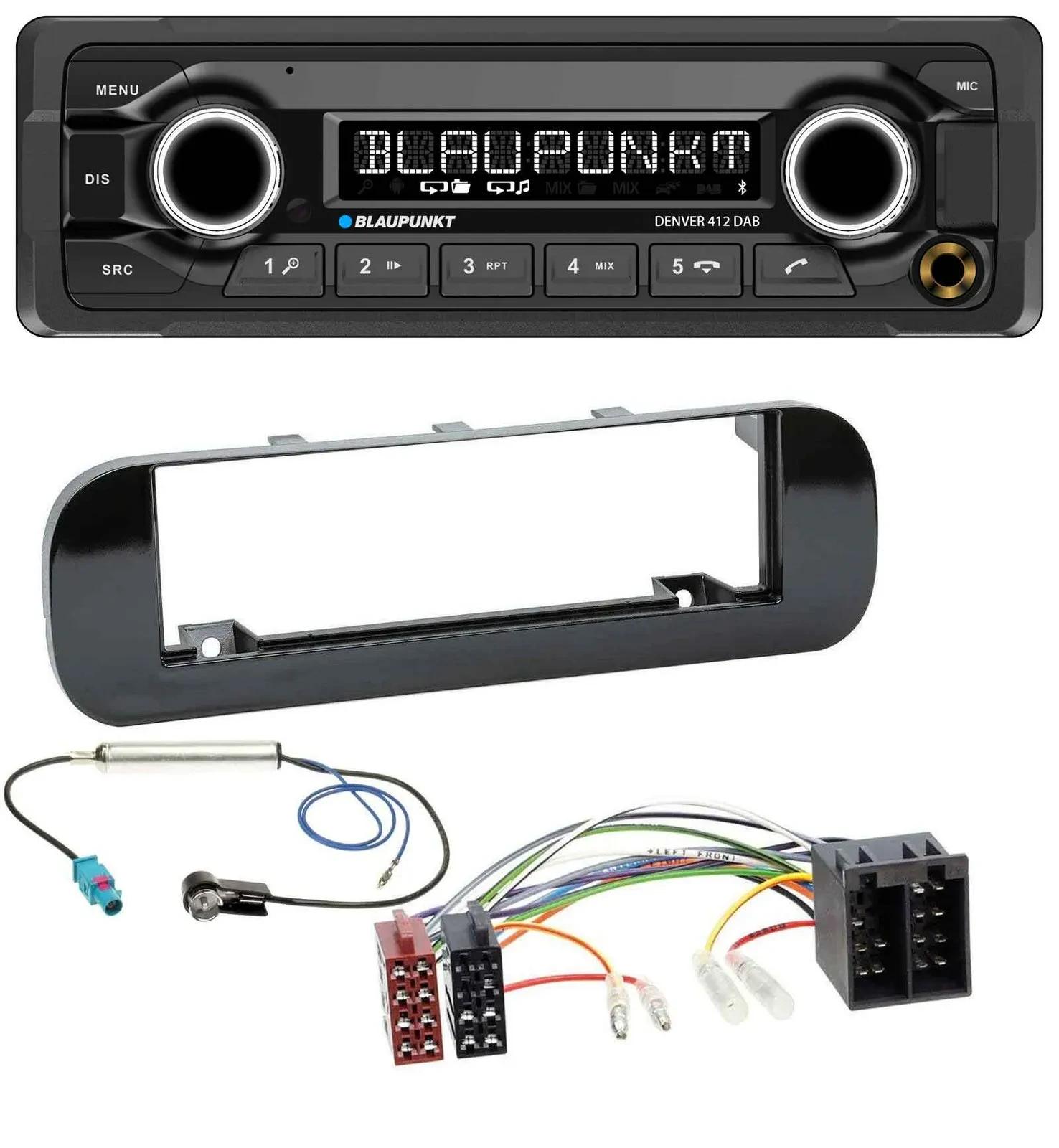 Blaupunkt Bluetooth DAB MP3 USB Autoradio für Fiat Panda (ab 2012) - glänzend