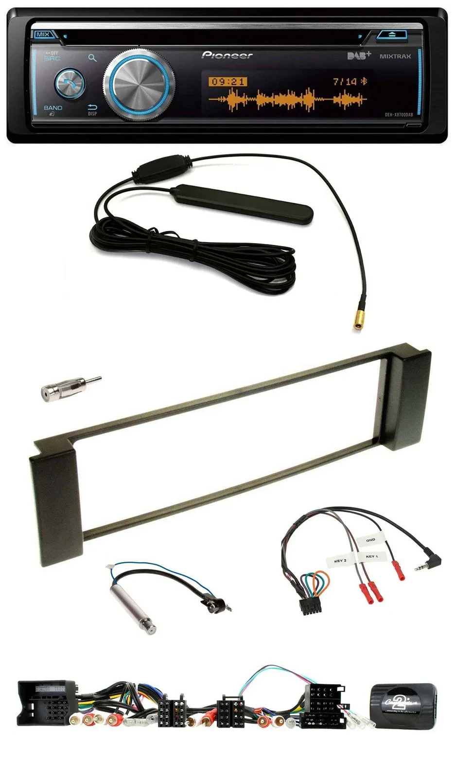 Pioneer CD USB Bluetooth DAB Lenkrad Autoradio für Audi A3 A6 Can-Bus 00-04