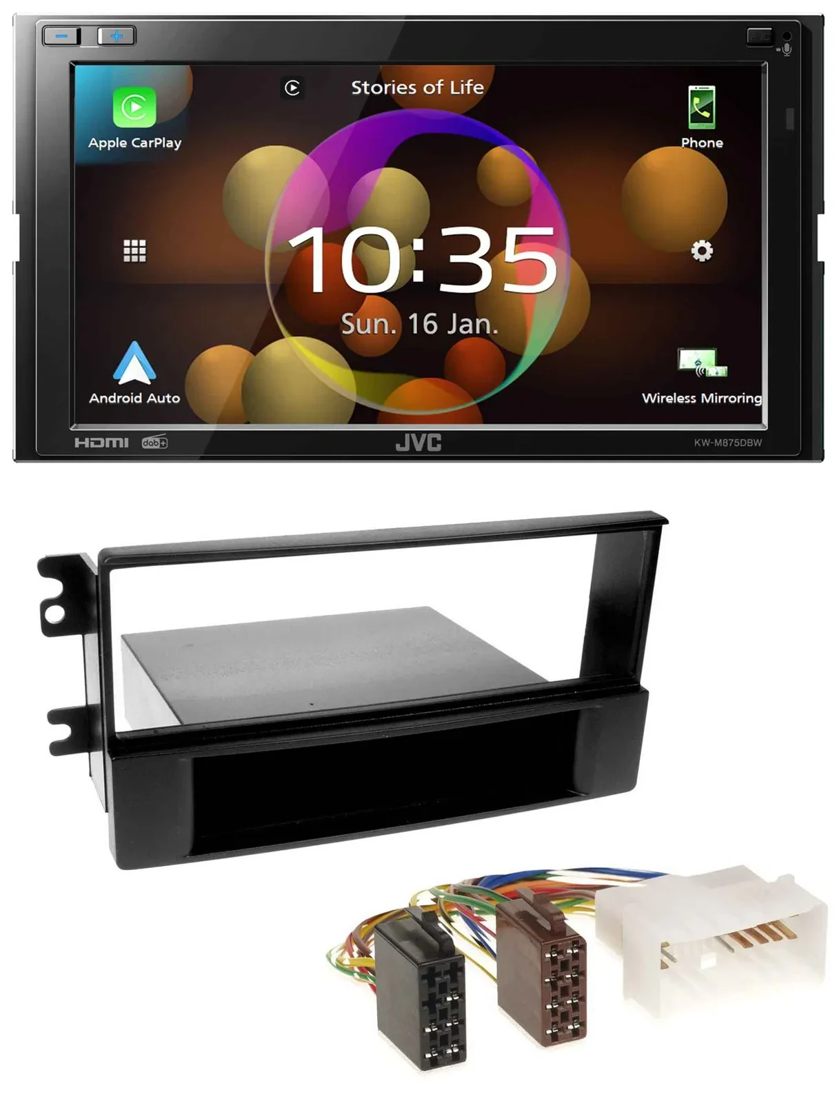 JVC DAB MP3 2DIN Bluetooth USB Autoradio für Kia Sportage II 2005-2009