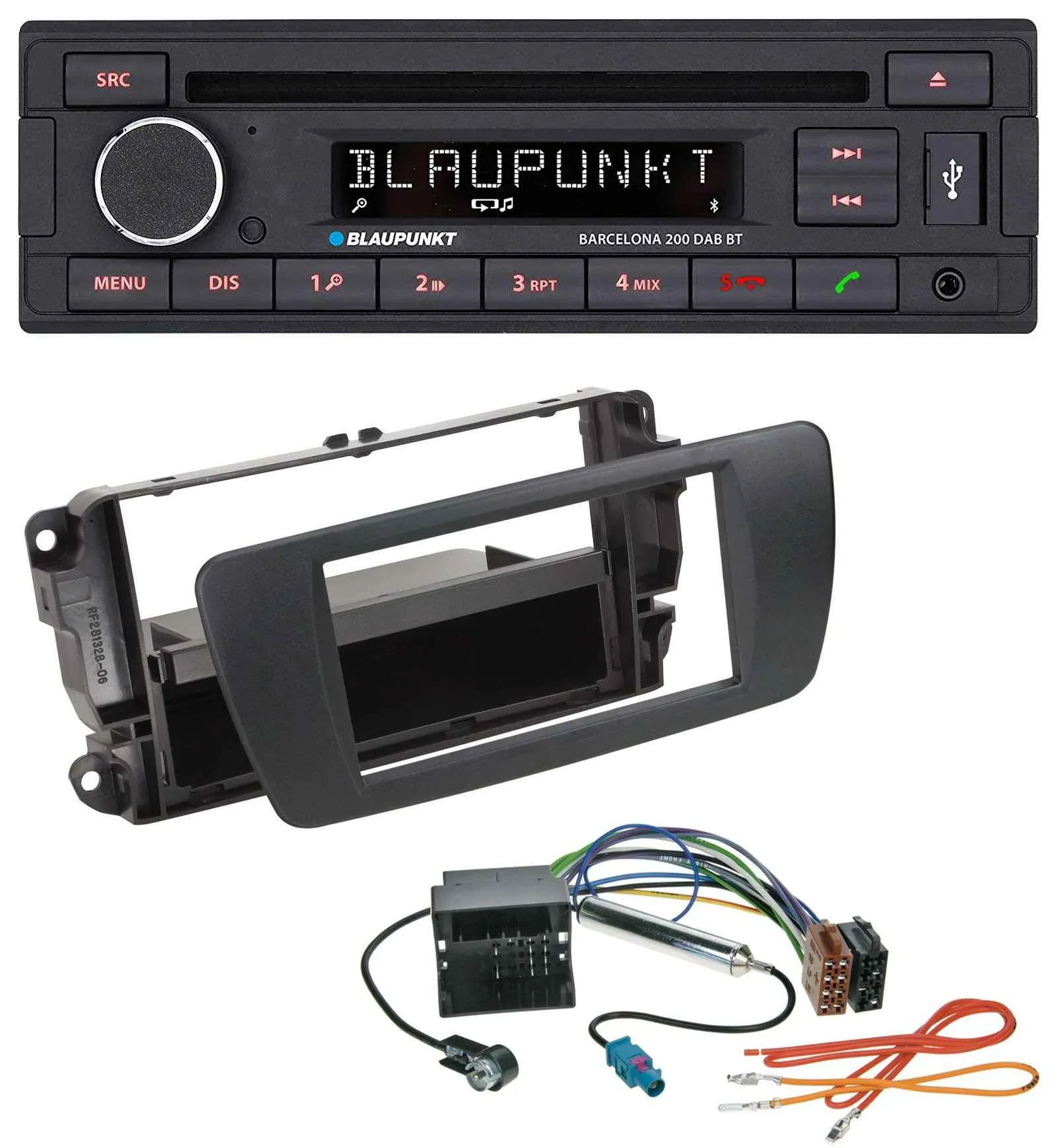 Blaupunkt USB DAB CD Bluetooth MP3 Autoradio für Seat Ibiza 6J ab 08 nitschwarz