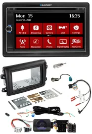 Blaupunkt TMC USB Lenkrad Bluetooth DAB 2DIN Navigation für Fiat Ducato Serie 8