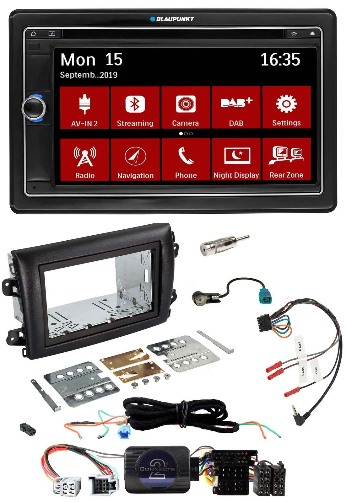 Blaupunkt TMC USB Lenkrad Bluetooth DAB 2DIN Navigation für Fiat Ducato Serie 8