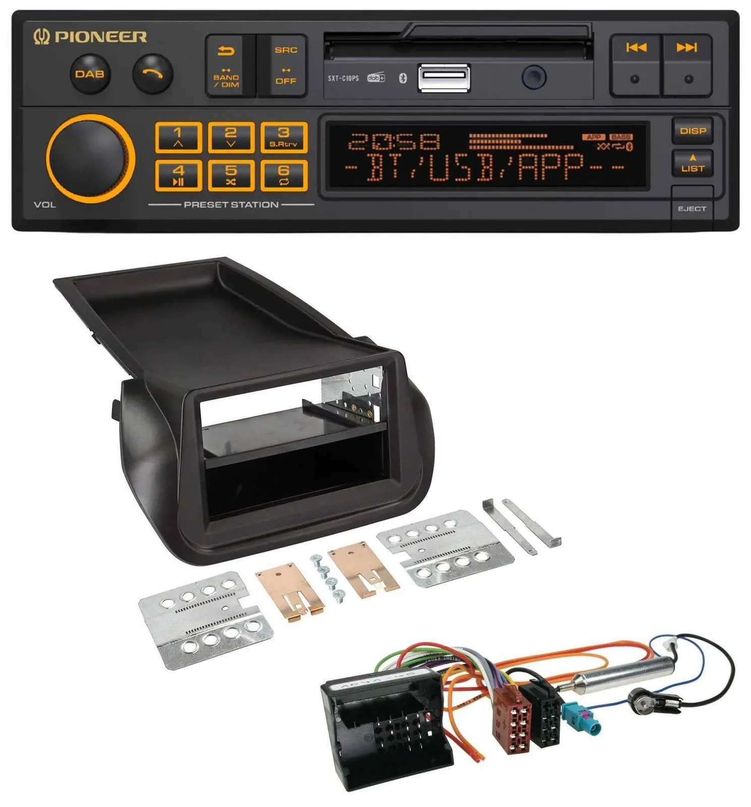 Pioneer DAB MP3 USB Bluetooth Autoradio für Citroen Nemo Peugeot Bipper ab 2008