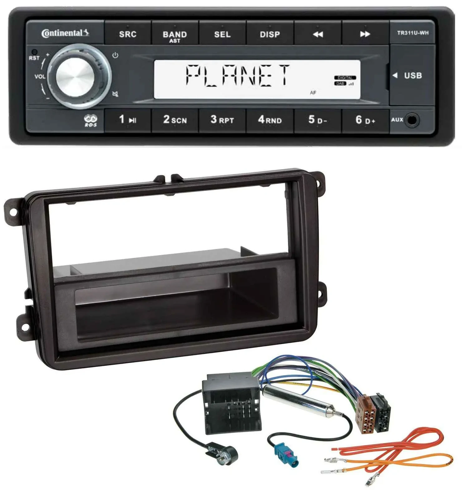 Автомагнитола Continental 1DIN USB/MP3/AUX для VW Amarok, Beetle, EOS (с 2006)
