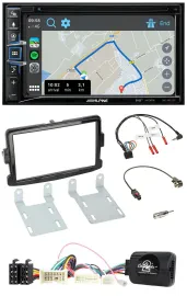 Alpine DAB TMC Bluetooth 2DIN USB Lenkrad Navigation für Dacia ab 2012 piano sch