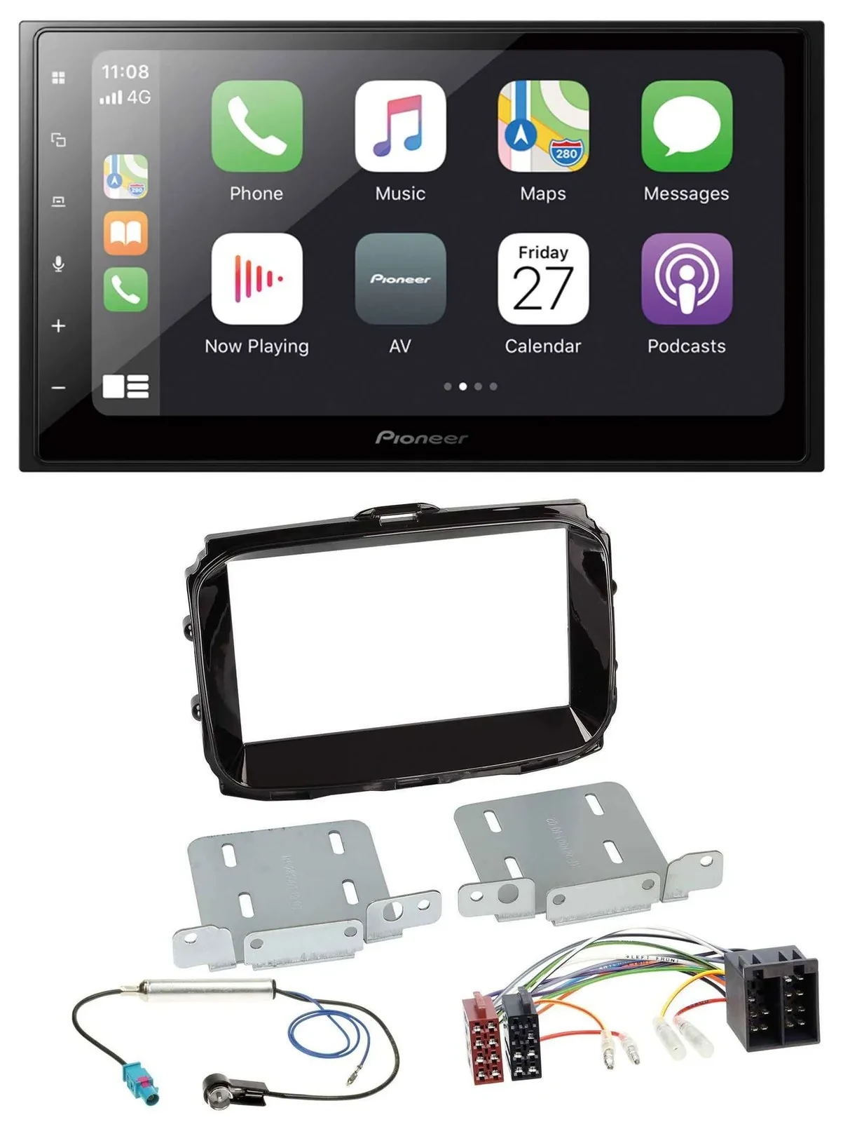 Автомагнитола Pioneer 2DIN Bluetooth DAB USB MP3 для Alfa Romeo (ISO, с 2013), черный глянец