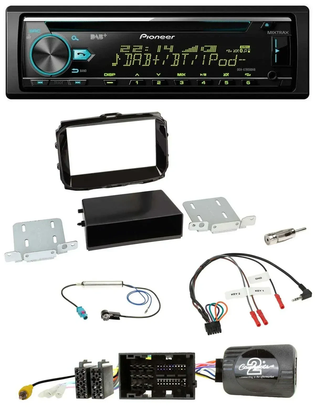 Автомагнитола для Alfa Romeo Giulietta (2013–2021) Pioneer DAB, CD, USB, Bluetooth, поддержка кнопок на руле