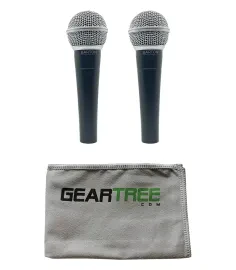 Barton B508 The Dynamo Dynamic Vocal Microphone, 2-Pack w/ Polish Cloth