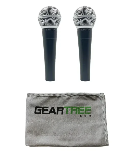Barton B508 The Dynamo Dynamic Vocal Microphone, 2-Pack w/ Polish Cloth