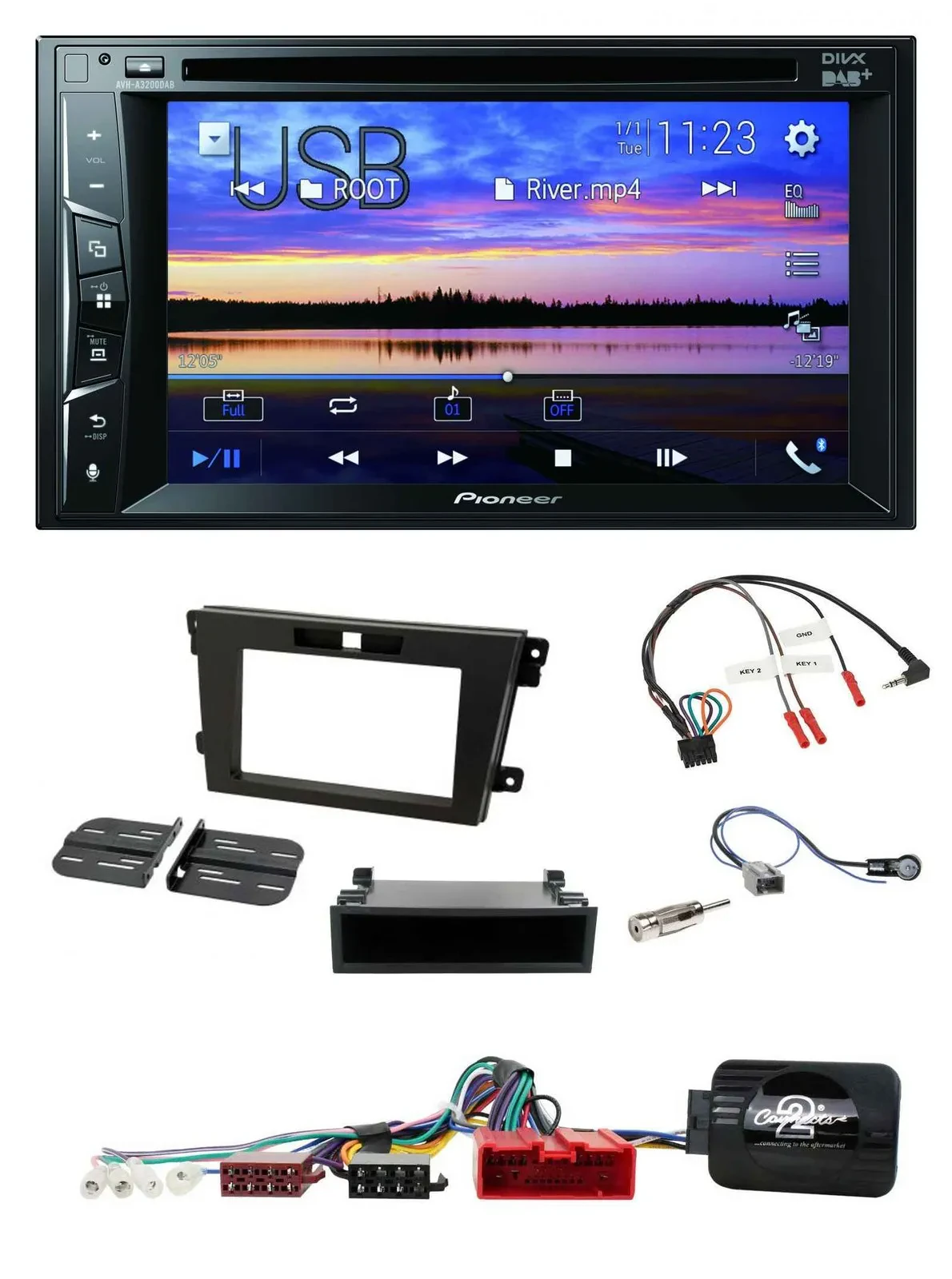 Pioneer Bluetooth 2DIN USB DVD DAB Lenkrad Autoradio für Mazda CX-7 2008-2010