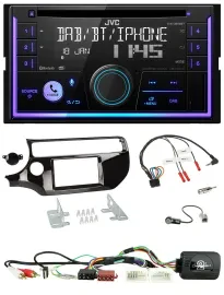 JVC Lenkrad USB 2DIN DAB Bluetooth CD Autoradio für Kia Rio UB ab 2015 piano sch