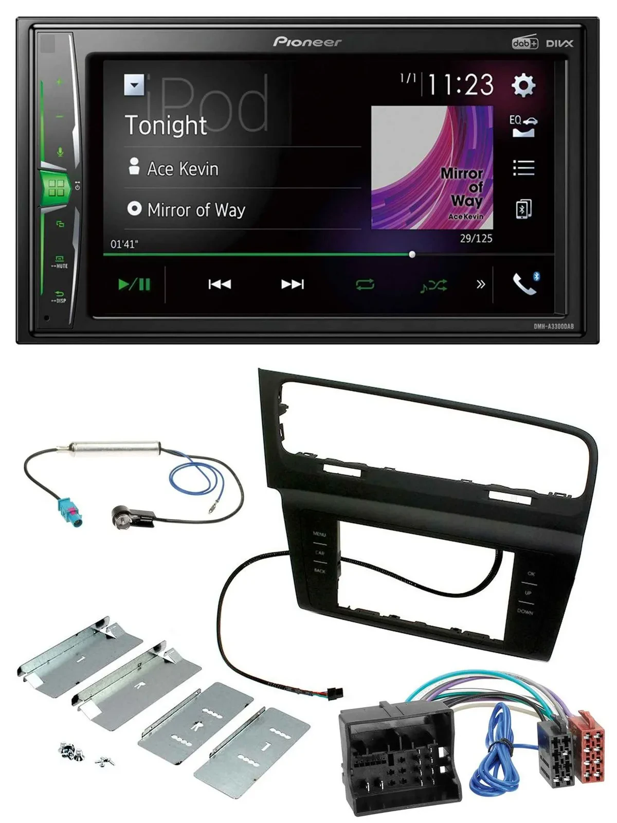 Pioneer 2DIN MP3 DAB USB Bluetooth Autoradio für VW Golf VII (ab 11/2012)