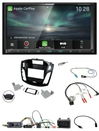 Kenwood Bluetooth USB 2DIN Lenkrad TMC DAB Navigation für Ford Focus 2014-2018