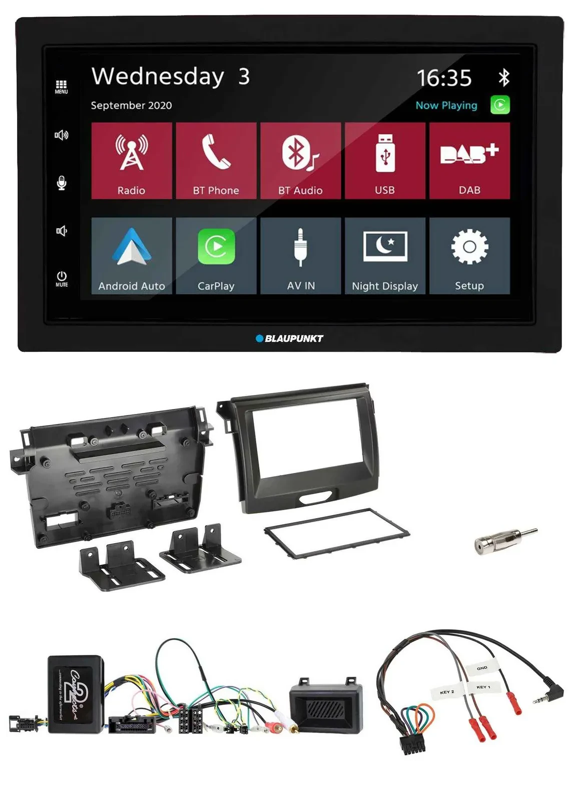 Blaupunkt DAB Bluetooth USB Lenkrad 2DIN Autoradio für Ford Ranger 2AB ab 04/201