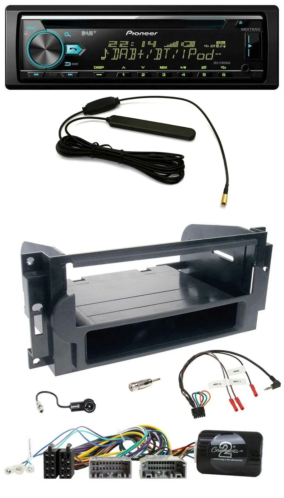 Pioneer CD MP3 Lenkrad DAB USB Autoradio für Dodge / Jeep