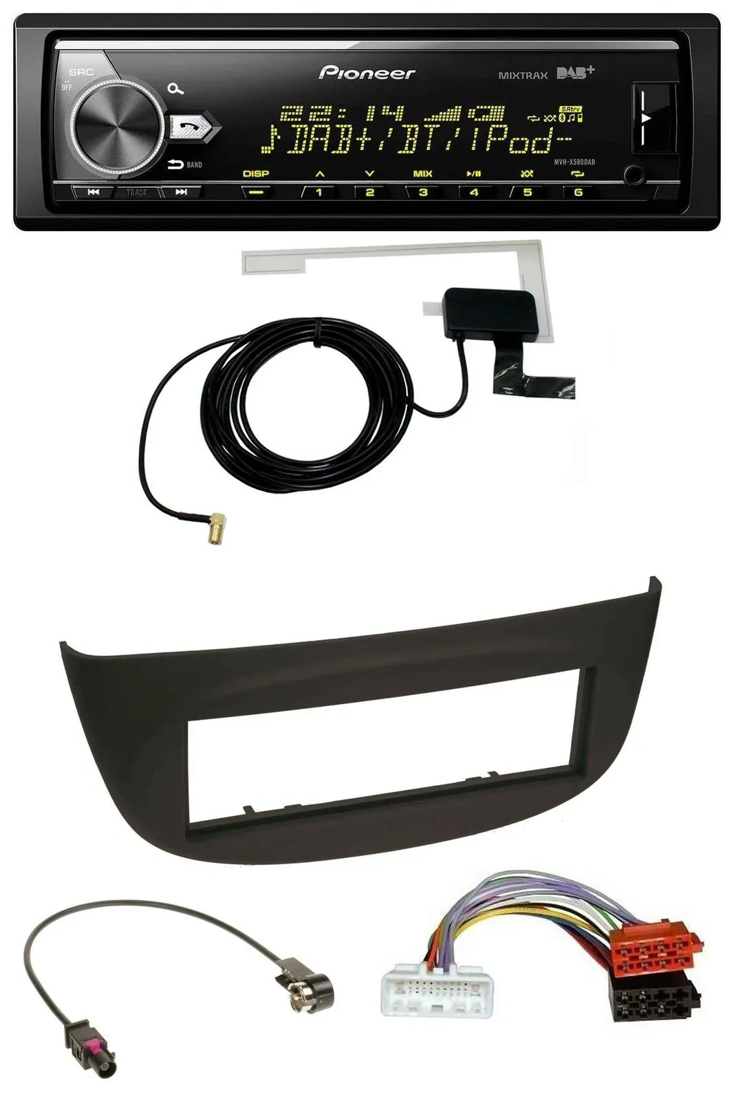 Автомагнитола Pioneer Bluetooth DAB USB MP3 для Renault Twingo (с 2015), черный