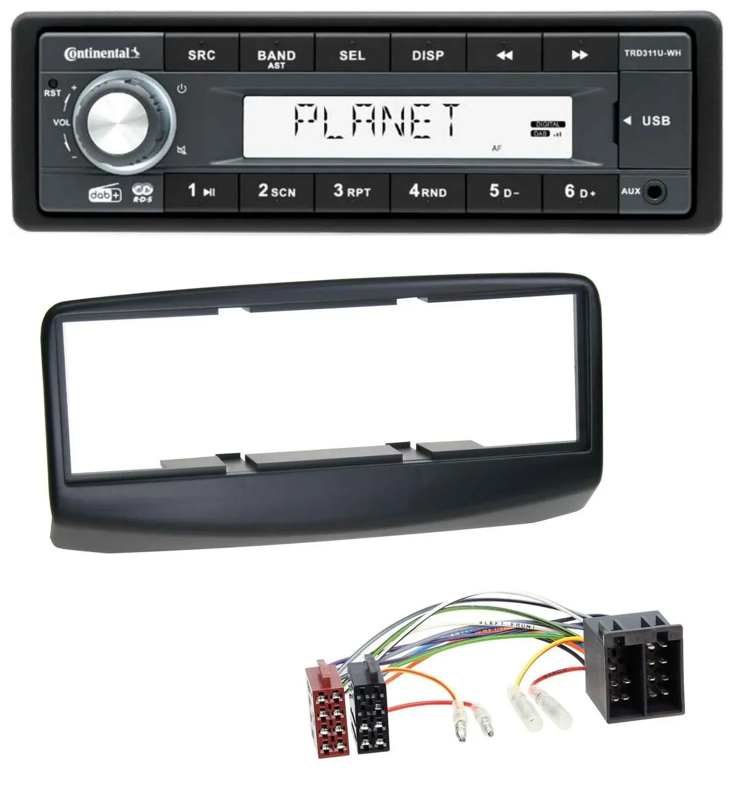 Continental MP3 AUX USB DAB 1DIN Autoradio für Fiat Multipla 186 Facelift 2006-2