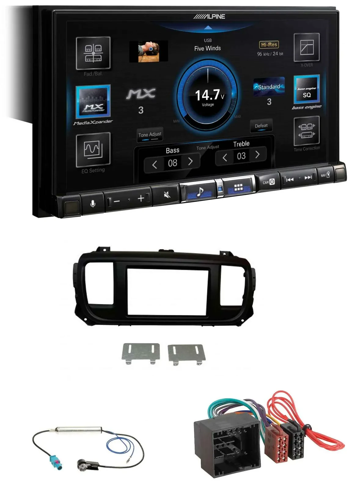 Alpine DAB 2DIN USB Bluetooth MP3 Autoradio für Citroen Jumpy Spacetourer ab 201