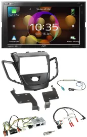 JVC DAB Lenkrad 2DIN Bluetooth USB Autoradio für Ford Fiesta 10-17 schwarz