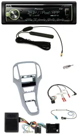 Pioneer MP3 USB CD DAB Lenkrad Autoradio für Opel Astra J 09-16 Platin silber