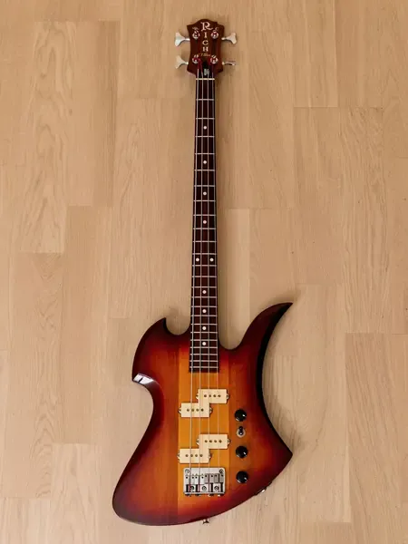 Бас-гитара B.C.Rich NJ Series Mockingbird Bass RMB-2 PP Cherry Red Sunburst w/gigbag Japan 1984