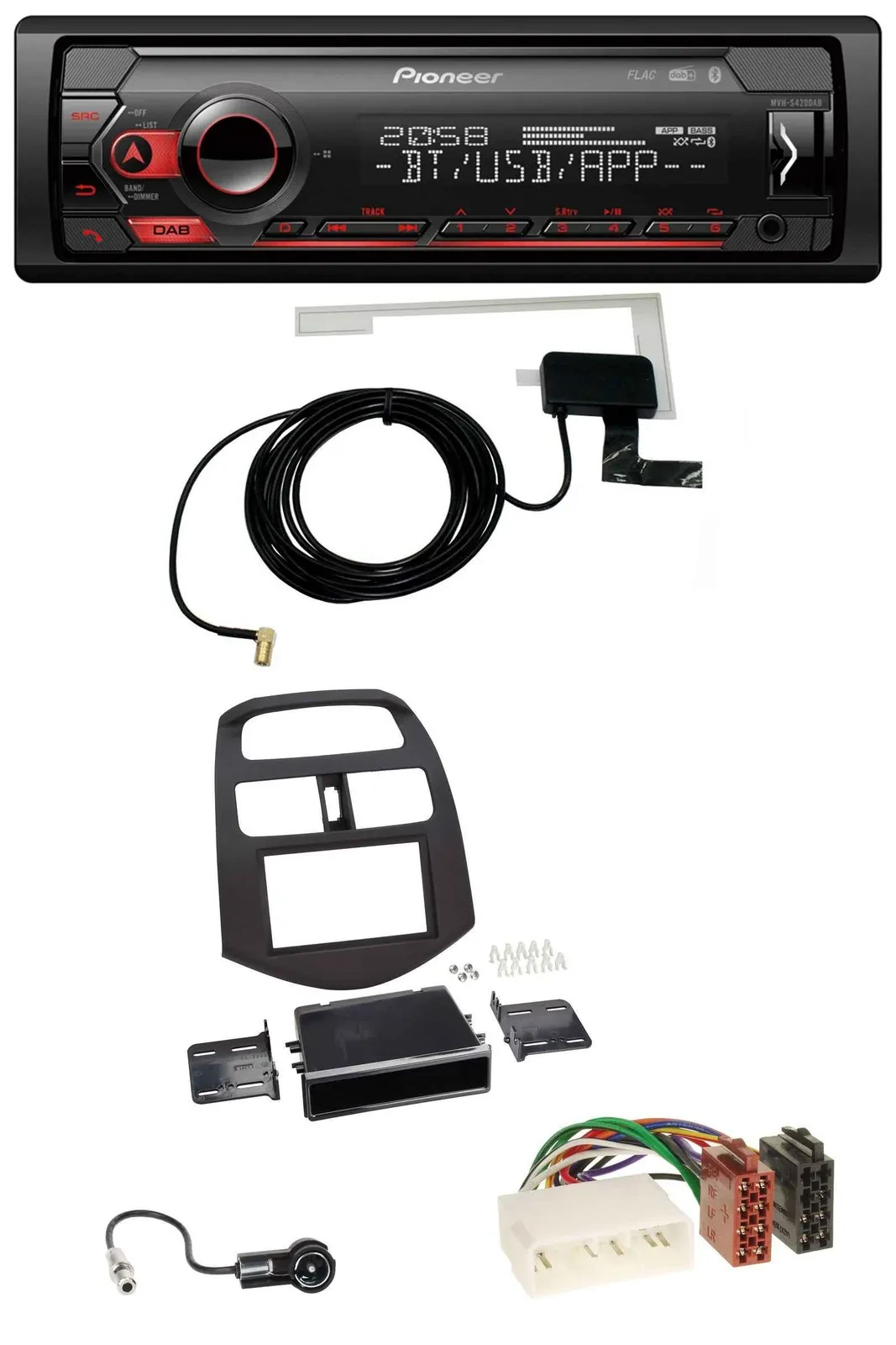 Pioneer DAB USB MP3 Bluetooth Autoradio für Chevrolet Spark (KLM 2012-2013)