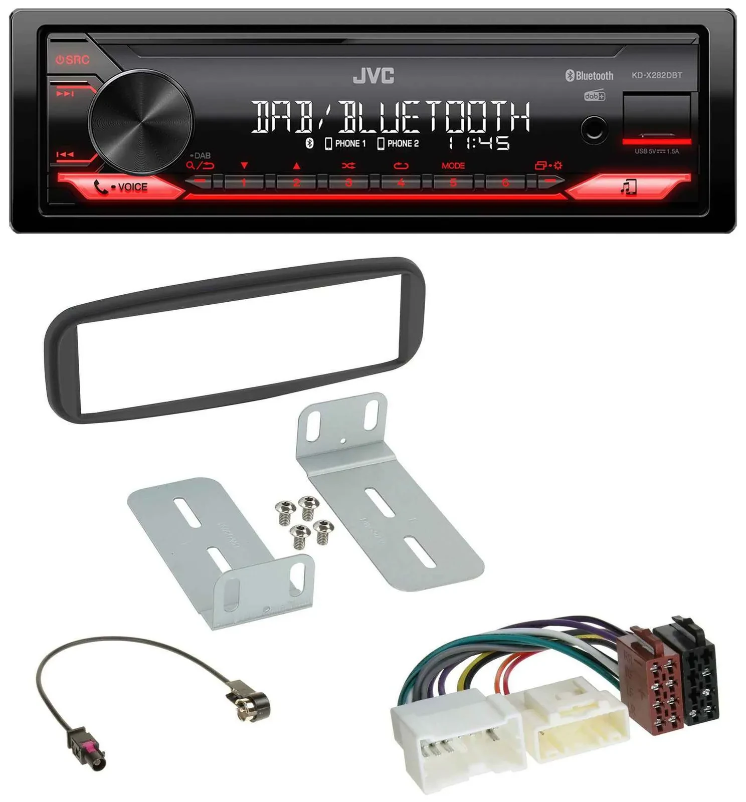JVC Bluetooth USB DAB MP3 Autoradio für Renault Clio (2012-2017)