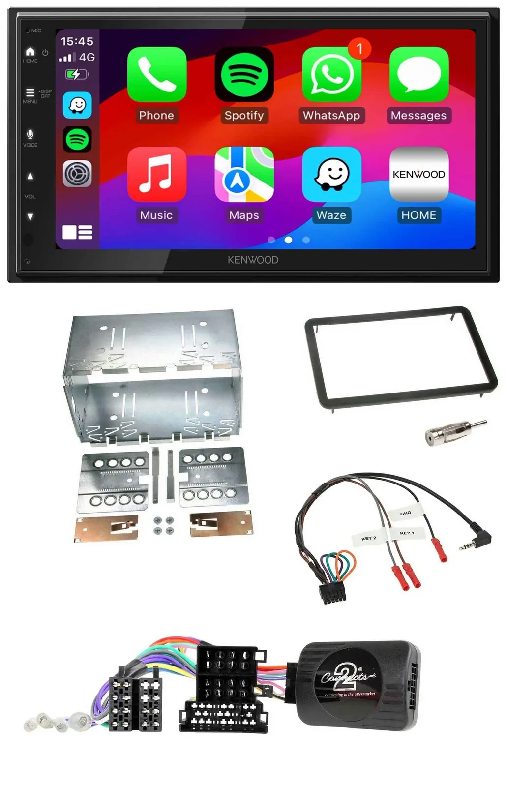 Kenwood Lenkrad USB DAB 2DIN Bluetooth Autoradio für Alfa Romeo 159 Brera Spider